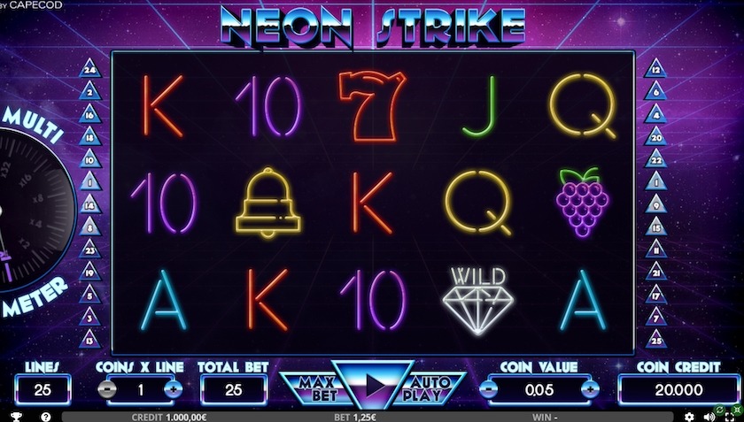 neon strike slot demo screen